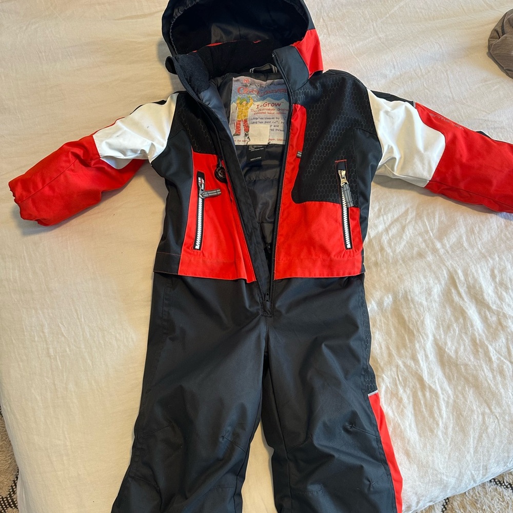 Obermeyer Black and Red Kids Ski One-Piece Snoverall 4T